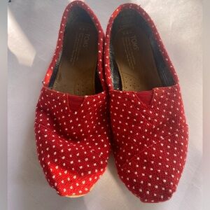 Toms Red Polka Dot Alpargatas - Size 8.5
